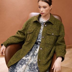 Full-sleeve Relaxed Jacket With Spread Collar