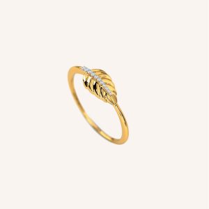 Bomine Leaves Bracelets Hollow Leaf Chain Ring