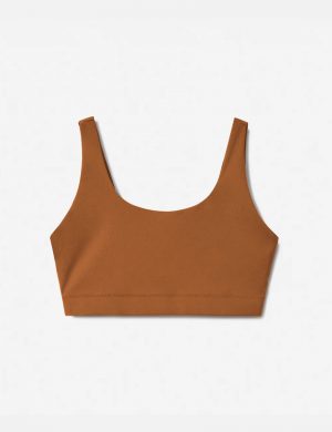 Casual Sleeveless Striped Women Brown Top