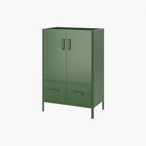 Metal Storage Cabinet with 2 Drawers and 2 Doors